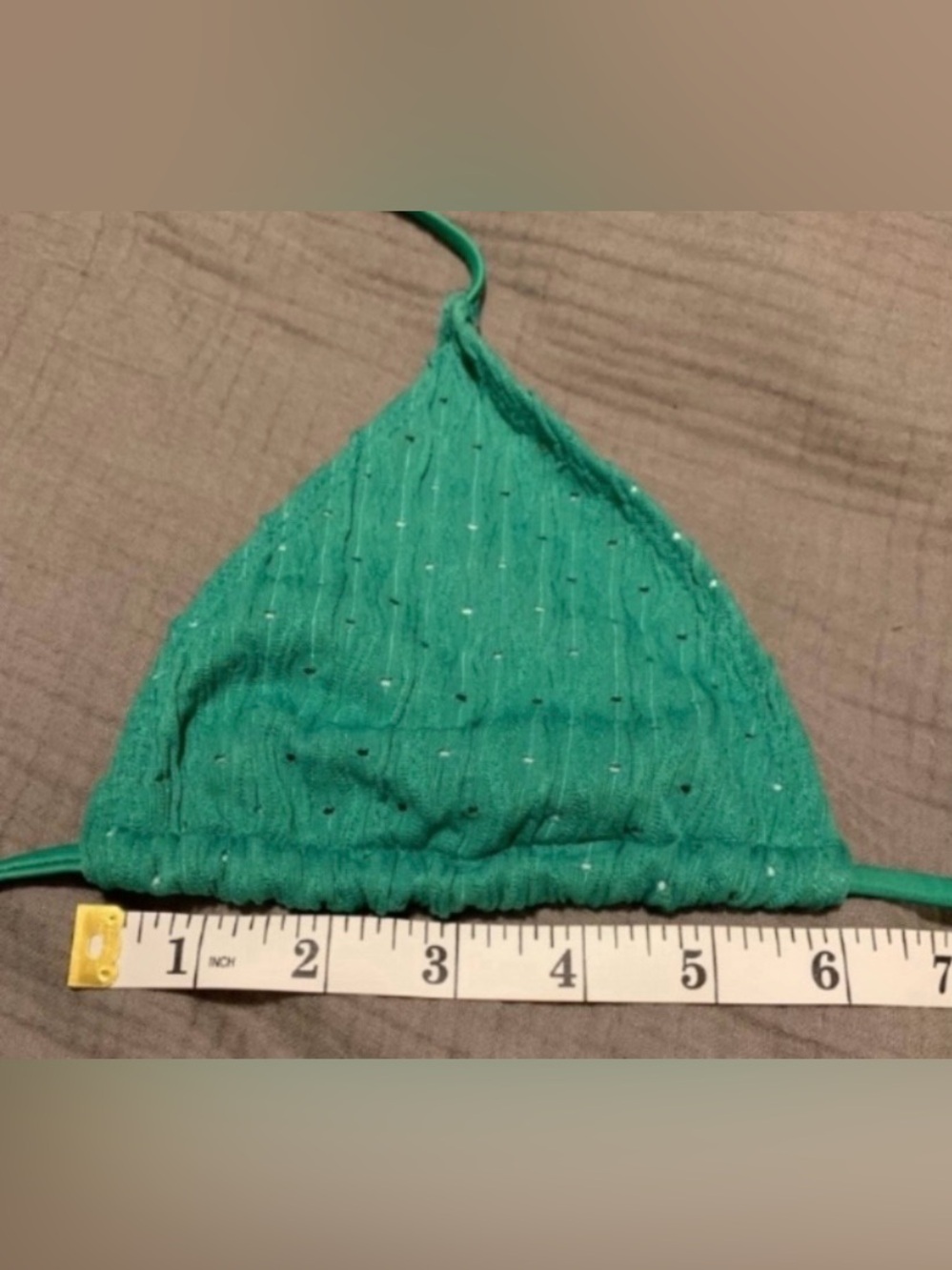 Green Knit Textured High-Rise Bikini Set - Picture 11 of 13